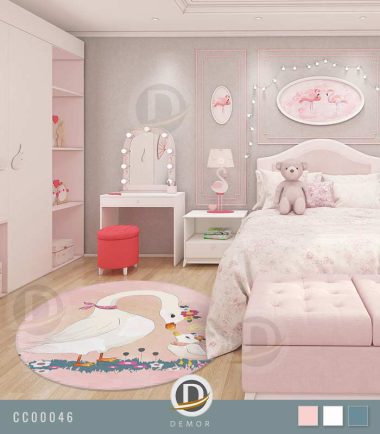 فرش اتاق دخترانه فانتزی و صورتی رنگ