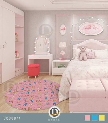 فرش اتاق کودک با رنگ صورتی