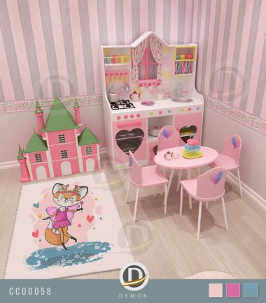 فرش فانتزی طرح روباه کوچولو ویژه اتاق کودک دخترانه