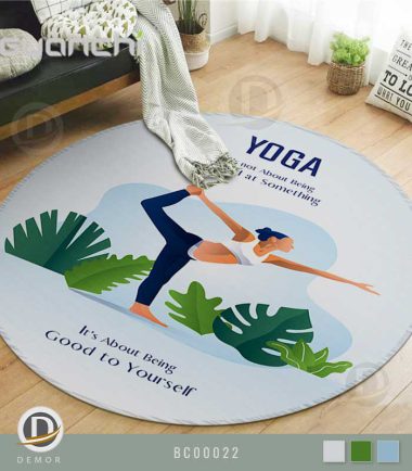 فرش مخمل با طرح یوگا برای اتاق خواب